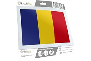 Kiwistar - Adesivo per auto con bandiera, 15 cm, bandiera della Romania, paesi, stemma, bandiera – auto, bicicletta – camion