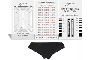 ENVY BORN GAMES Legends - Herramienta de centrado de clasificación de tarjetas con herramienta de medición de grosor de tarjetas Legends y kit de paño de limpieza para PSA - BGS - Herramienta de centro de tarjetas