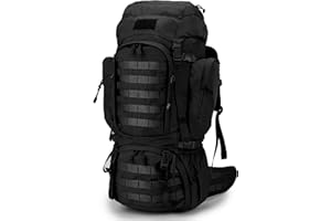 Mardingtop 60L Sac à dos tactique avec housse de pluie Grand sac à dos de trekking Extensible Sac à dos de randonnée en plein air pour les voyages, le camping