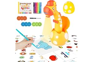 KETIEE Drawing Projector for Children, Painting Board, Magic Board, Projector Track and Draw Toy, Children's Drawing Board, Drawing Play Set, Birthday Gifts for Girls, Boys, 3, 4, 5, 6 Years Old