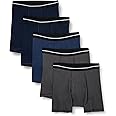 Amazon Essentials Men's Boxer Short Underwear, Comfortable Cotton, Tag-Free, Pack of 5