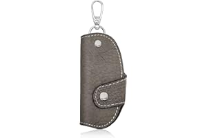 AdiStylinno Key Holder Wallet, Waterproof Leather Key Bag Holder Portable Multifunctional Key Case Holder Organizer with Buckle Hooks and Key Ring Unisex Wallet Keychain Bag