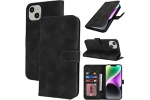 Zouzt Hülle für iPhone 13 Mini 5,4-Zoll, Stoßfestes PU Leder Handyhülle Lederhülle Klapphülle mit Kartenhalter und Standfunktion Flip Leather Wallet Phone Cover (Vintage Schwarz)