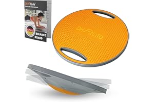 DH FitLife Planche d'équilibre, Balance Board avec Poignées, Extra Large Ø 42 cm, Max. 200 kg, Entraîneur d'équilibre, Planche d'équilibre Fitness Adultes et Enfants