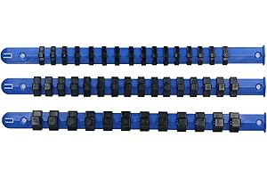 AB TOOLS-VEWERK 3pc Socket Storage Holder Organiser Plastic Rails 1/4 3/8 1/2 Sockets Bergen