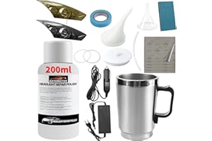 Kit de Restauración de Faros Delanteros, 200ml Kit de Pulido de Faros, Kit Renovador Faros Coche, Kit de Herramientas Restaur