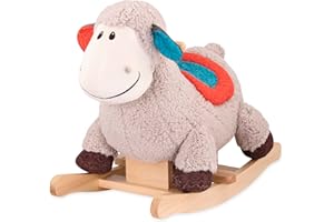 B. Toys Drewniane owce bujane - Rodeo Rocker - pluszowa jazda na owcach koń bujany dla małych dzieci i niemowląt 18 m +