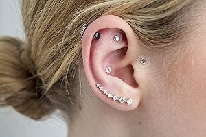 AcuPips Acupressure Ear Seeds with Ear Map for Stress and Anxiety, 20 Crystal Ear Seeds, Acupuncturist Designed.