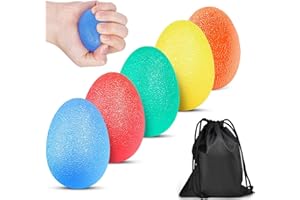CERKKAPO 5 Stück Handtrainer Ball,5 Stüfe Antistressball,Bis zu 35KG Anti Stress Ball, Knetball Für Hände Therapie,Handtrainer Fingertrainer Für Die Hand,Finger Training, Griffstärkung,Lindert Stress