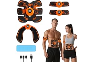 Dresz EMS Muscle Stimulator, Abs Stimulator Full Body with 8 Modes & 19 Intensities, Portable Electronic Toning Belts,16 Water Gel, Abs trainer For Abdominal/Arm/Leg/Hip Training, Unisex