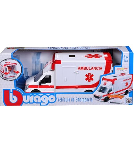 Dickie Ambulance SAMU Paris 1/18 – Iveco Daily Avec Sons, Lumières Et Brancard – Dès 3 Ans