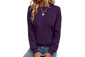 Onsoyours Pullover Damen Herbst Elegant Rundhals Langarm Sweatshirt Casual Oberteile Tops