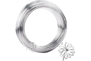 NICECRAFT 1 mm 50 m Fil d'artisanat en aluminium de calibre 18 fil de fer souple loisir creatif fil métallique pour artisanat, fil d'armature pour sculpture, fil flexible fin et pliable (argent)