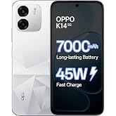 OPPO K14 G 6GB RAM 256GB Storage (Prism White) | 7000mAh Long-lasting Battery & 45W Fast Charge