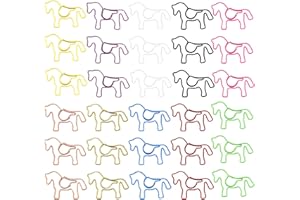Canollo büroklammern in Pferd motiv 30 Stück, Büroklammer bunt Pferdeform Design, büroklammern motiv, Kreative Büroklammer für Lesezeichen, Postkarten, Schulen, Büros (3,8 x 2,7 cm)