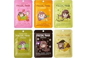 EXATTA 6 Piezas Mascarilla Hidratante Facial, Daily Care Mascarilla Facial, Mascarillas Coreanas Faciales, Iluminadora, Calmante, Mascarillas Faciales Skincare para Mujeres Adolescente