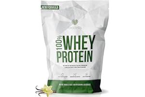 Foodelis Whey Protein 1 kg Vainilla | 33 Dosis de Proteína en Polvo con Aminoácidos Esenciales | Para Masa Muscular y Recuperación Rápida | Alta Solubilidad y Fácil Digestión