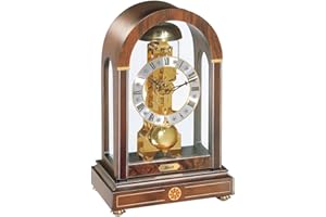 Hermle 22712-030791 14-Days Mechanical Table Cock with Arched Walnut Casing and Hour Strike 30cm x 19cm x 13.5cm