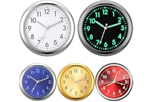 HUAYEEX 5 Autouhr, Uhr für das Armaturenbrett im Auto, quarzuhr für auto, Autouhr Zum Aufkleben Auf Dem Armaturenbrett, Tragbare Analog Auto Armaturenbrett Zeitdekoration für SUVs, Autos, LKWs, 4×4 CM