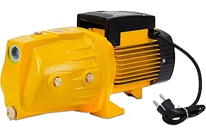 AGORADIRECT Bomba De Agua Para Jardín 900W, 4.44m3/h, Hierro Fundido, Profundidad Máxima 50m, 1”, Cable Eléctrico 85cm, 2850RPM, IPX4, Impulsores De Latón