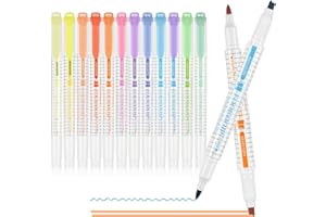 Surligneurs pastel EooUooIP - Ensemble de 12 surligneurs pastel à double pointe à séchage rapide, assortiment de couleurs de stylo à Bible doux, marqueur à pointe ciselée