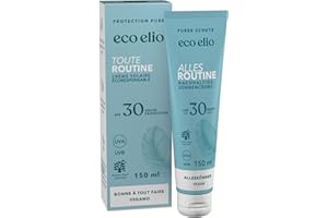 ECOELIO eco elio SPF 30 Crème solaire éco-responsable durable 150ml "Toute routine" I Crème solaire sans octocrylène sans microplastiques I Crème solaire visage SPF 30 I Sans parfum es sans cosmétiques