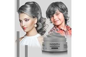 HaiolorPro Gris Cire Colorante Cheveux Homme et Femme, Gel Spray Colorant Cheveux pour Enfants, Maquillage de Coloration Temporaire Cheveux Fêtes ou Cosplay (Gris)