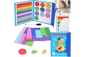 OFFCUP Arithmetisches Lernspielzeug, Montessori Mathe Spielzeug Magnetische Bruchrechnen Spiel, Bruchrechnen Material Magnetisch Montessori Spielzeug Kinder Fraction Game mit Magnetische Bruchkacheln