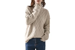 Pokem&Hent Herbst und Winter Oversized Strickpullover Rollkragen Damen Sweater Dicker Kaschmir Pullover