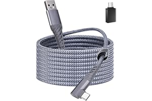 Lakeronelove Link Kabel 3M/10ft, Kompatibel für Quest 2, USB C auf USB A, USB 3.2 Gen 1, 5Gbps Schnellladung & PC VR Headset High Speed Datenübertragung, mit USB A auf USB C Adapter