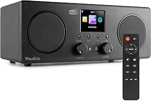 Audizio Bari Internet Digital Radio Tuner DAB Radio with Bluetooth, Mains Powered Stereo Speaker with Spotify Connect Streami