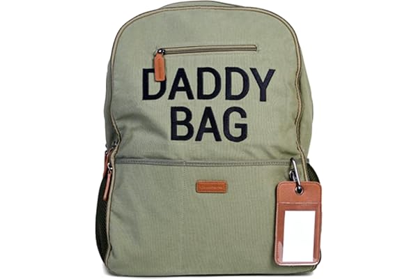 Childhome, Sac À Dos À Langer, Sac Voyage, Grande Contenance, Fonctionnel, Design Belge, Dos Mesh Respirant, Matelas À Langer Pliable, 35 l, Daddy Bag, Kaki