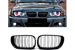 Gangying E46 Griglia a doppio rene per BMW Serie 3 E46 Griglia LCI 4 Porte Nero Sport 2002 2003 2004 2005
