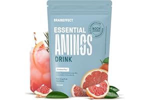‎BRAINEFFECT BRAINEFFECT Essential Aminos - Vollständiges Aminosäureprofil (11 Aminosäuren) - Grapefruit Geschmack (270g)