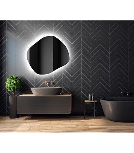 Specchio LED Ad Arco Per Il Bagno, Specchio Da Parete LED Ad Arco 40x60cm 50x80cm, Specchio Di Vanità, Specchio Per Il Trucco, Luce Dimmerabile A 3 Colori, Antiappannamento, IP44 ( Size : 60x90cm/23.6