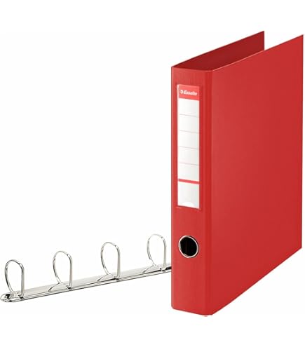 ARIANEX Classeur Format A3 à L'italienne à 4 Anneaux En D En Balacron Rouge