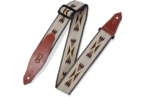 Levy's MSSN80-TAN 2 inch Polypropylene Jacquard Weave Navajo Guitar Straps - Tan