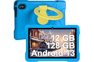 AOCWEI Tablet para Niños Android 13, Tablet 10 Pulgadas| 12GB RAM 128GB ROM Ampliable a 512GB| Octa Core| Control Parental| Kids Educativos| 5G WiFi| Dual Cámara| Funda EVA