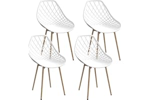 JIJIAN Chaise Salle a Manger Lot de 4,Chaise de Cuisine avec Pieds en Métal,Chaise scandinave,Confortable chaises de Salle à Manger, Chaise de Jardin,Chaise Salon avec Dossier