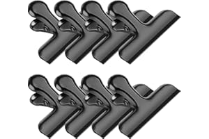 Artcut 8 Pack Bulldog Clips, 3 Inch Wide Binder Clips, Black Metal Clips for Organizing Files, Photos, Bags, Papers, Clips Clamps, Bulldog Clips Large Heavy Duty for Home & Office Use, Large Clips