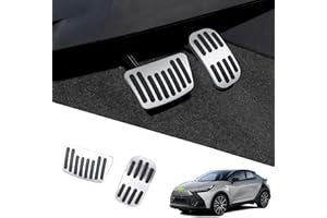 Ruiya Bremse Pedalkappen für Toyota C-HR 2017-2024/Yaris Cross 2020-2024/Corolla E210 Corolla Cross 2018-2024 Fußrasten Fußstütze rutschfeste Pedalkappen Gaspedal Bremspedal [Automatikgetriebe]