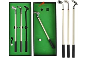KITDAHOM Minigolf - Golf Geschenke für Männer - Fidget Pen, Golf Pen Set, 3 Golfschläger Kugelschreiber, Mini Desktop Spiele, Lustiges Fidget Spielzeug, Ideal für Feiertage, Bürogeschenke und Golf-Fans