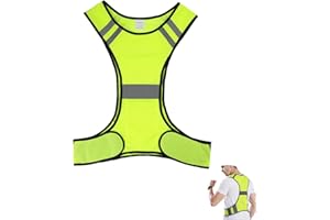 ECEOTHSY Chaleco Reflectante de Alta Visibilidad para Hombres y Mujeres - Ideal para Running, Ciclismo y Equitación - Transpirable, Ligero y Ajustable con Bolsillo para Móvil，Garantizar comodidad y protección