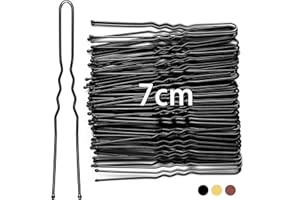 Mbsomnus 7cm Hair Pins for Buns, 50pcs Bobby Pins Black, U Shaped Hair Pins for Women Girls, Hair Grips for Thick Hair, Hair Styling Accessories for Wedding Salon Home Use (Black, 2.76 Inch)