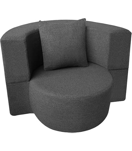 Fauteuil Convertible Lit Makika TED 3en1 - Dossier 5 Positions - Oreiller Inclus - 200kg Max - Noir