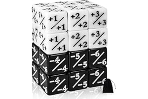 SLAKOZYT 24 sztuki MTG licznik kości token kostki, Magic The Gathering Glitter Sparkle Dice, Loyalty Dice Starry Marble D6 Dice Cube kompatybilne z MTG, CCG, Akcesoria do gier na karty (Black & White)