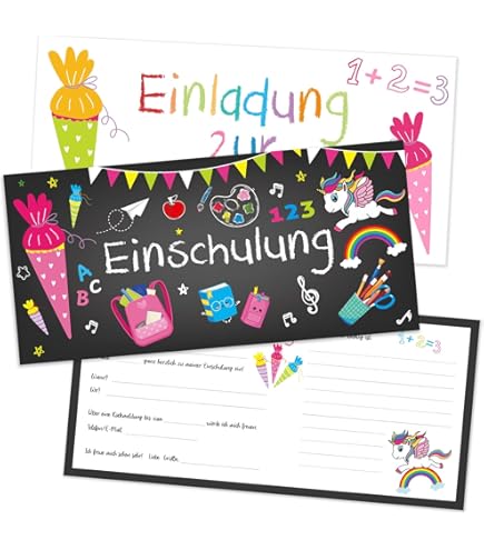 Kinder Geburtstag Einladungskarten Set - 15 Stück DIY Karten Mit Umschlägen