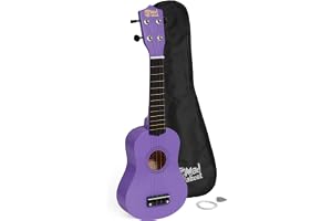 Mad About SU8 sopran ukulele i lila med gratis gigbag, plocka och extra strängar – perfekt för skolor och nybörjare