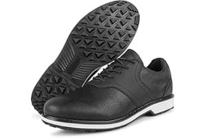 LZQpearl Herren Golfschuhe, Leder Business Golfstiefel ohne Spikes, Klassische, atmungsaktive, rutschfeste, lässige Golf-Trainings-Sneaker