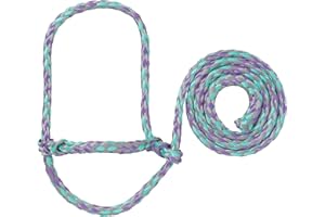 WEAVER LEATHER LIVESTOCK Weaver Livestock Poly Rope Sheep Halter, Modern Style Braid Sheep and Goat Rope Halter, Adjustable Lamb Halter Lead, Livestock Sheep Showing Supplies